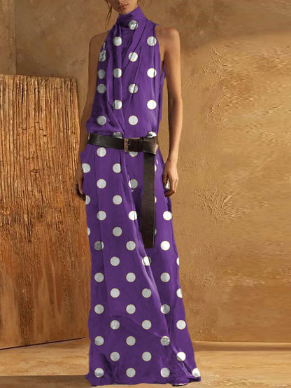 JO | sleeveless - high neckline - belt at the waist - light and airy fit